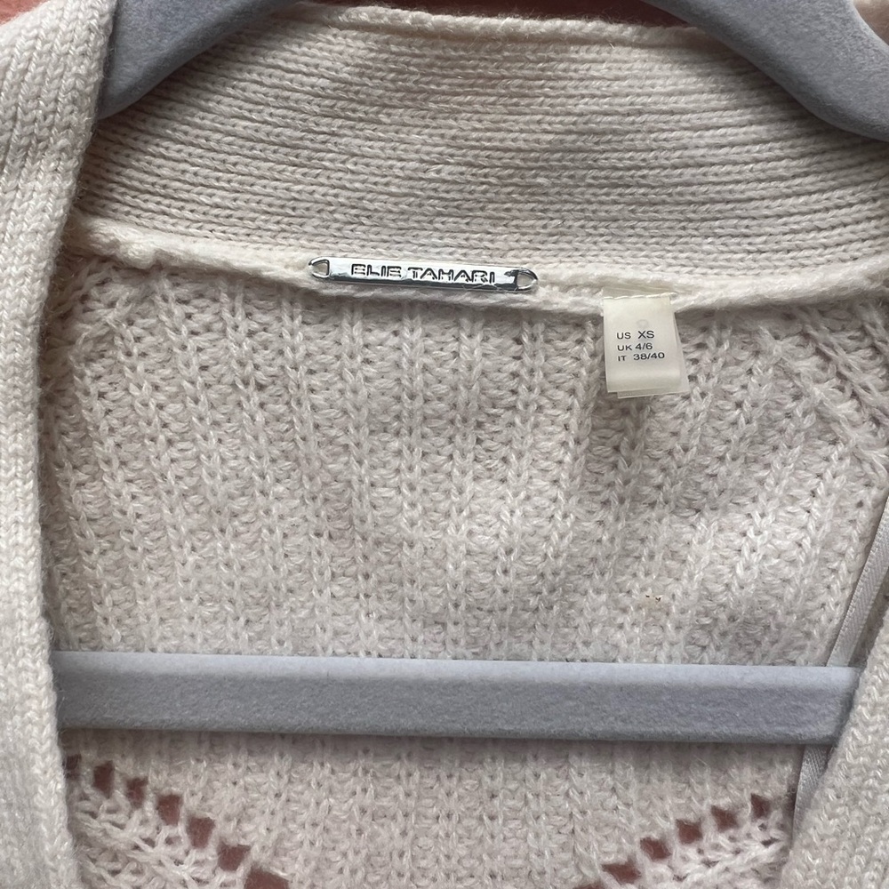 Elie Tahari Cream Cashmere Cardigan - Picture 7 of 11